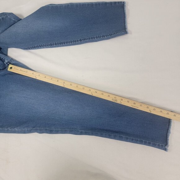 Vintage X America Women's Blue Denim Jeans Button Up High Rise Skinny Ankle 10 - Picture 10 of 10
